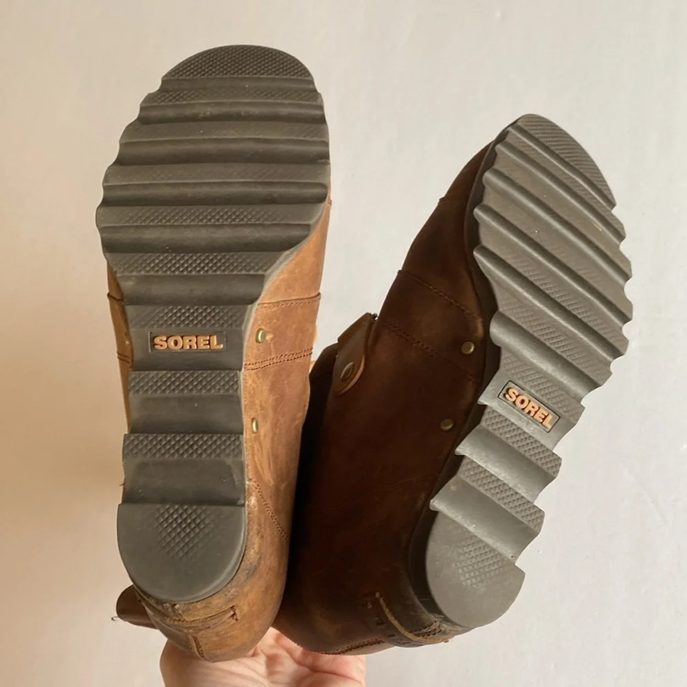Sorel Joan of Arctic boots women’s 8.5 euro 39.5 brown leather VGUC